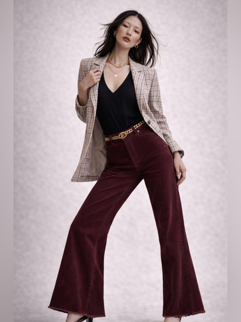 Celebrity Pink Burgundy Corduroy Bootcut Pants Women’s Size 8